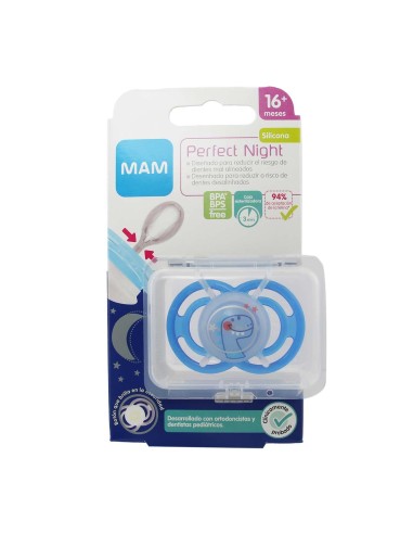 Mam Perfect Night Silicona 16 meses Azul 1 Unidad