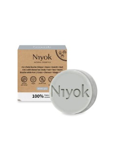 Niyok Barra de Ducha 4 en 1 Cuerpo Cabello Rostro y Barba 80g