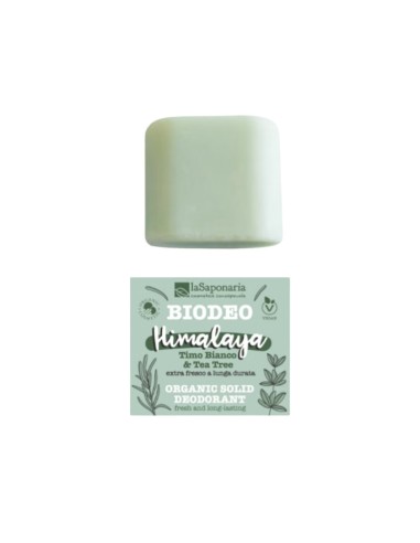 laSaponaria Biodeo Desodorante Biológico Sólido Himalaya Tomillo Blanco y Árbol de Té 40g