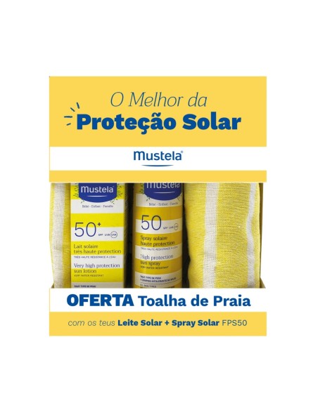 Mustela Pack Leche & Spray Solar SPF50 & Toalla de Playa