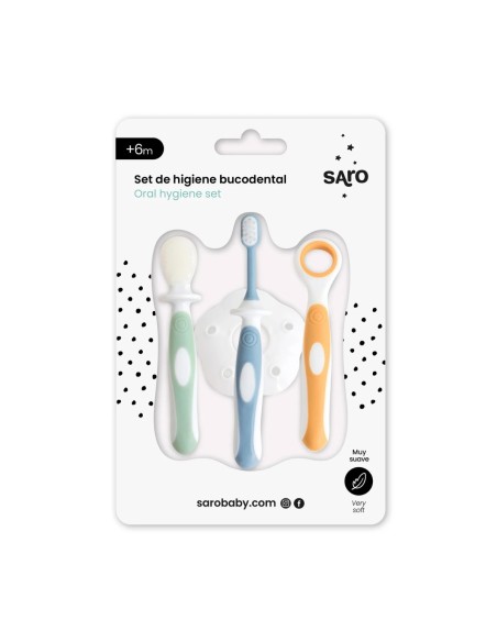 Saro Cepillos de dientes Bebé Azul X3