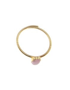 M Rio Classic Anillo Ajustable Piedra Rosa Oval Plata Dorada 2