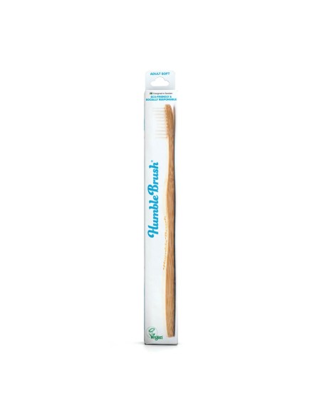The Humble Co. cepillo de dientes de bambú blanco suave para adultos