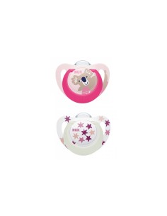 NUK Star Day and Night Chupete de silicona 6-18M x2 2