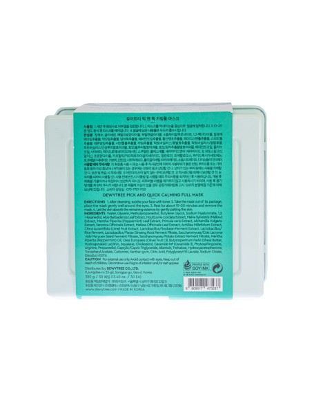 Dewytree Pick and Quick Calming Full Mask 30 Sheets