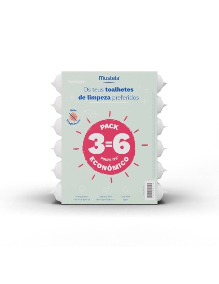 Mustela Pack Toallitas Sin Fragancia 6x60 unidades