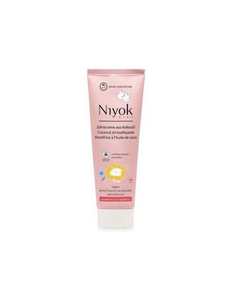 Niyok Dentífrico Natural de Aceite de Coco Niño Fresa y Frambuesa 75ml