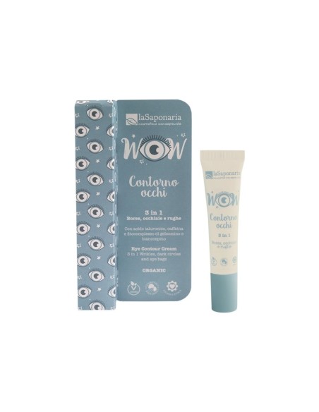 LaSaponaria WOW Crema Contorno de Ojos 3 en 1 Arrugas Ojeras y Bolsas 15ml