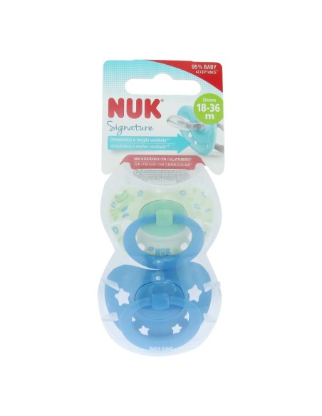 NUK Signature Chupete de silicona 18-36m x2