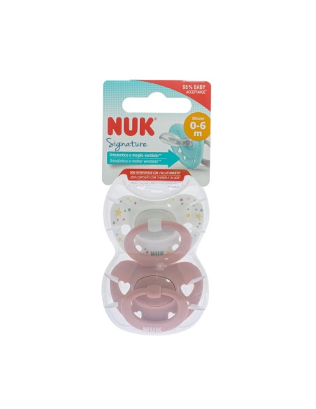 NUK Signature Chupete de silicona 0-6m x2