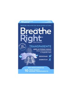Breathe Right Tiras Nasales Transparentes Grande x 10