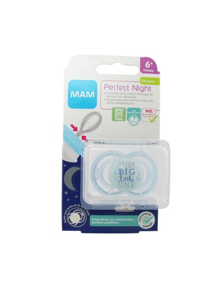 Mam Perfect Night Silicona 6 meses Azul 1 Unidad