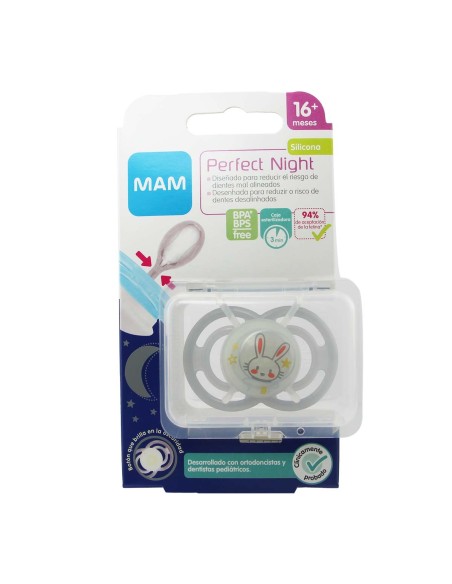 Mam Perfect Night Silicona 16 meses Gris 1 Unidad