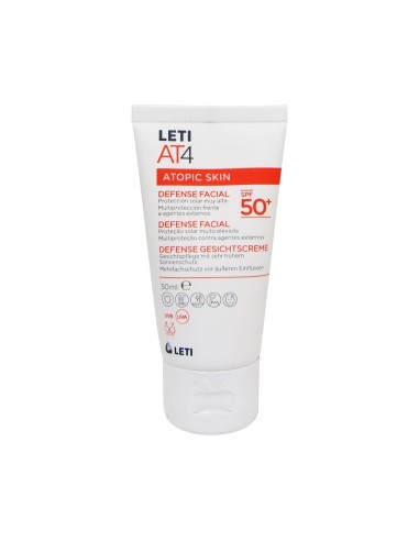 Leti AT4 Piel Atópica Crema Solar Rostro SPF50 + 50ml