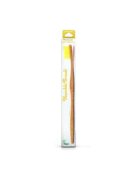 The Humble Co. cepillo de dientes de bambú amarillo suave para adultos