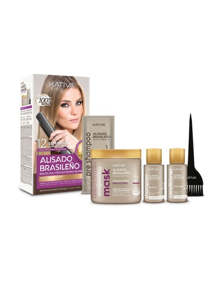 Kit de alisado brasileño Kativa para cabellos claros