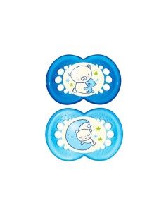 Mam Night Latex Soother 16m 2un 2