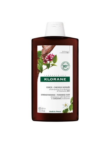 Champú Fortificante Klorane con Quinina + Edelweiss Bio 400ml