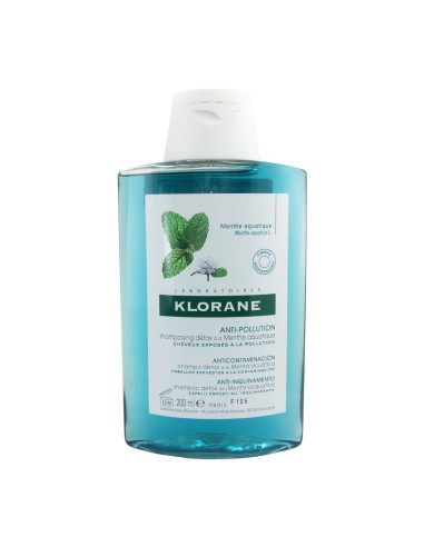 Klorane Champú Agua-Menta para cabellos expuestos a la contaminación 200ml