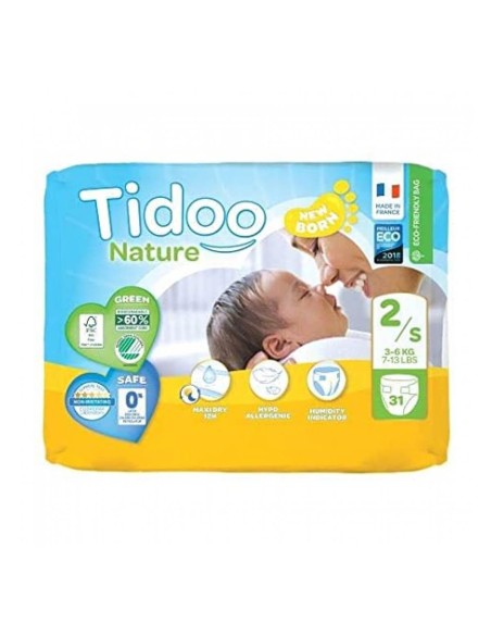 Tidoo Pañales Recién nacidos 2S (3-6kg) 31pcs