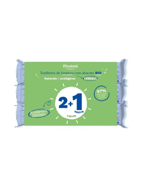 Mustela Trío Bio Toallitas Limpiadoras 60 Unidades