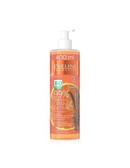 Eveline Cosmetics Gel Crema Corporal Nutritiva y Reafirmante 99% Natural con Extracto de Naranja 400ml