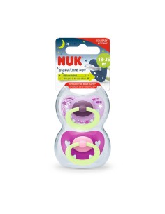 NUK Signature Night Chupete de silicona 18-36m x2 2