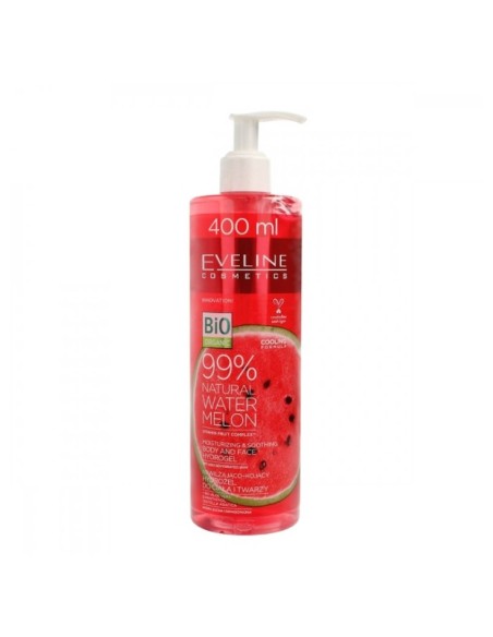 Eveline Cosmetics 99% Natural Watermelon Extract Body Face Hydrogel 400ml