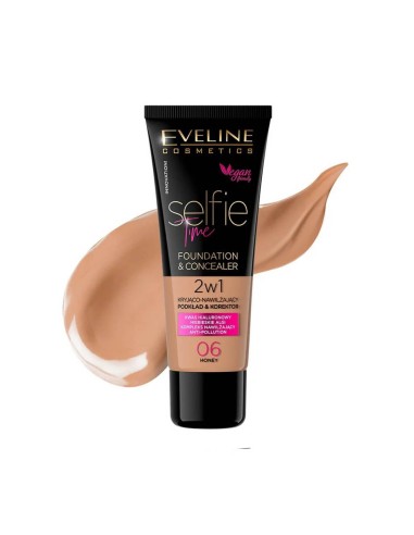 Eveline Cosmetics Selfie Time Foundation and Concealer 2in1 06 Honey 30ml