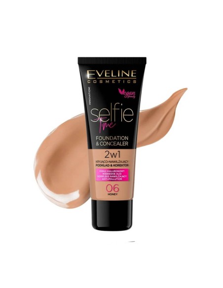 Eveline Cosmetics Selfie Time Foundation and Concealer 2in1 06 Honey 30ml