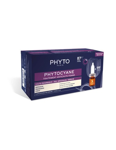 Phyto Phytocyane Tratamento Progresivo Anticaída para Mujeres 12x5ml