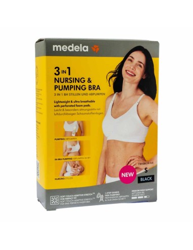 Medela 3 in 1 Nursing and Pumping Bra Negro S