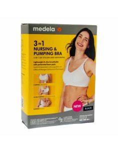 Medela 3 in 1 Nursing and Pumping Bra Negro L