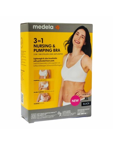 Medela 3 in 1 Nursing and Pumping Bra Negro XL